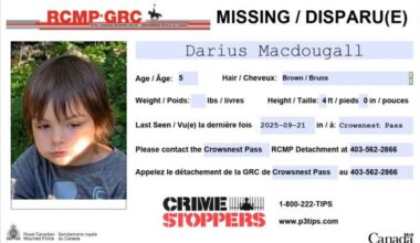 Massive search underway for missing 5-year-old Alberta boy