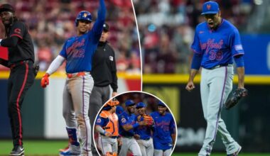 Edwin Diaz's wild escape act helps Mets survive for win to open key Reds series