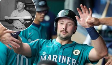 Cal Raleigh breaks Mickey Mantle's record for most homers by switch hitter