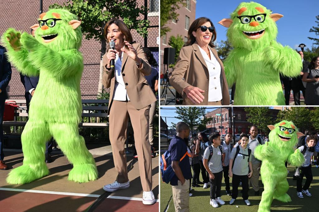 Kathy Hochul hides cost of cell phone ban mascot 'Frankie Focus' -- who gets called 'tone deaf'