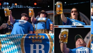 Beer lovers show their strength in NYC 'steinholding' contest