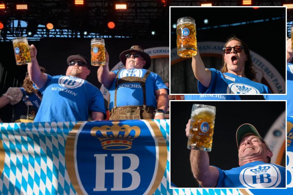 Beer lovers show their strength in NYC 'steinholding' contest