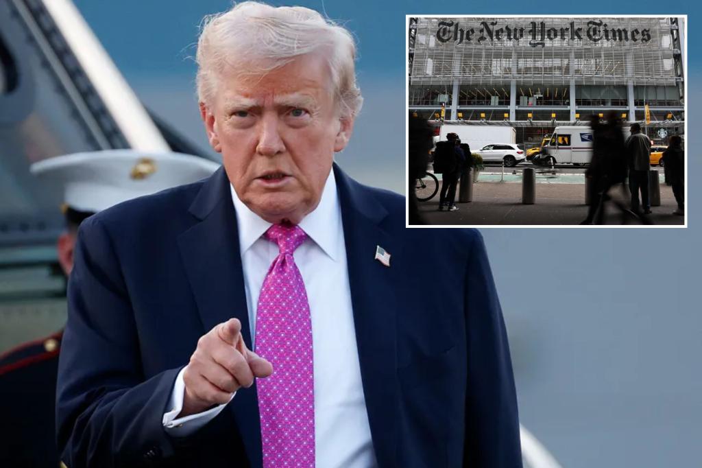 Trump to file $15 billion defamation and libel lawsuit against New York Times