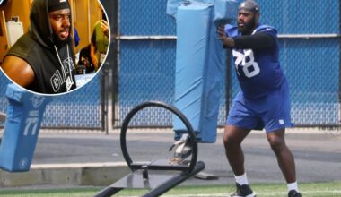 Andrew Thomas practices again with Giants return vs. Cowboys a possibility