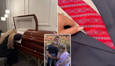 Charlie Kirk's widow, Erika, weeps over his casket in emotional photos
