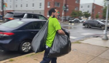 College students from across Philadelphia join forces to clean up football field
