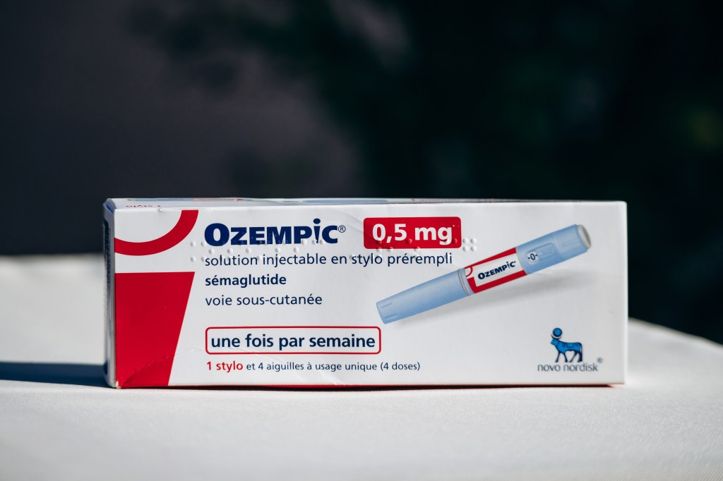 Box of Ozempic 0.5 mg medication with a pre-filled pen.