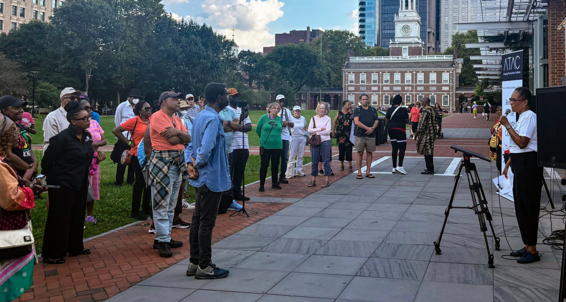 Activists rally in Philadelphia to protect President’s House exhibit