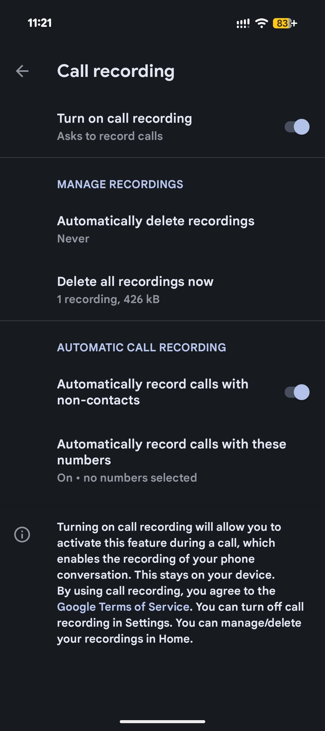 pixel 9a call recording