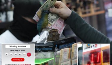 Winning Powerball numbers drawn for $1.1 billion jackpot