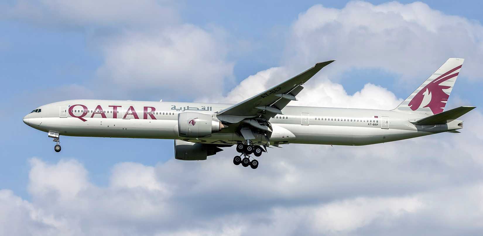 Qatar Boeing 777-300ER, as flies to Dallas