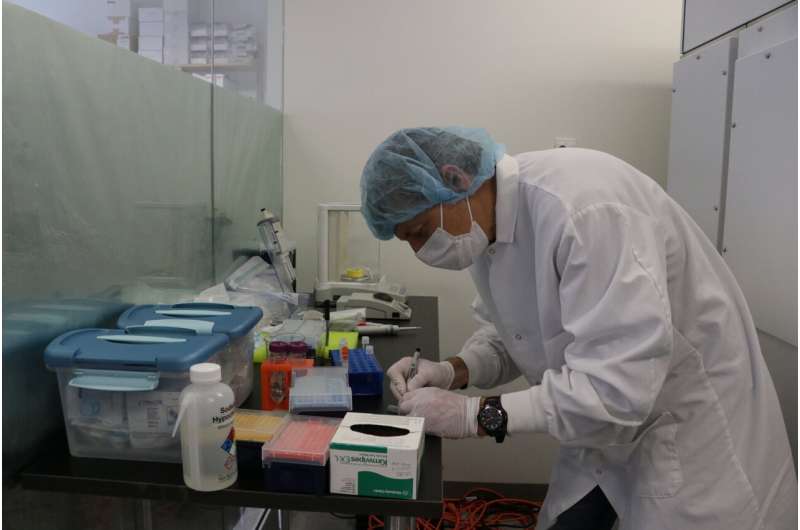Bigelow Laboratory Senior Research Scientist and Single Cell Genomics Center Director Ramunas Stepanauskas analyzes microbial samples. Credit: Bigelow Laboratory for Ocean Sciences Researchers quantify rate of essential evolutionary process in the ocean