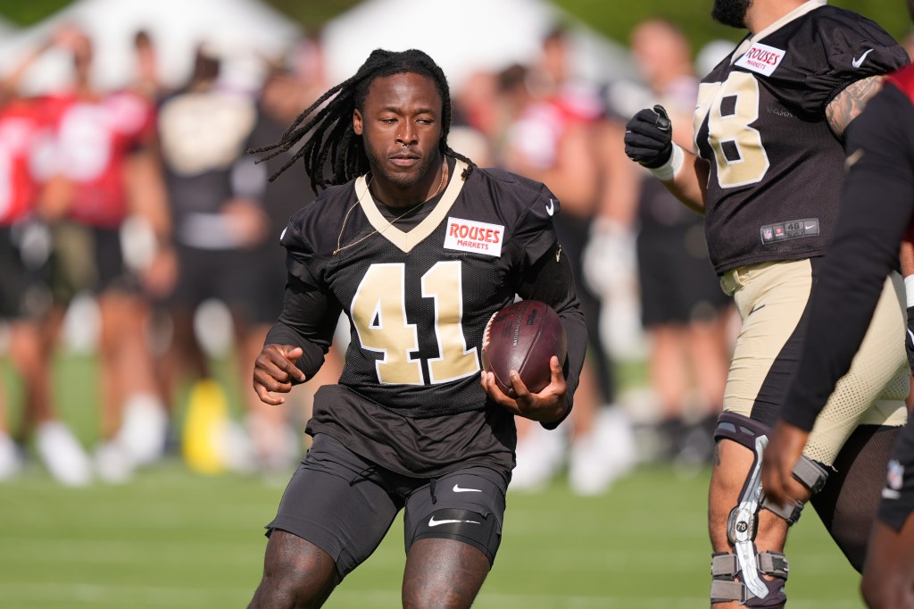 Alvin Kamara, New Orleans Saints running back #41, at training camp.