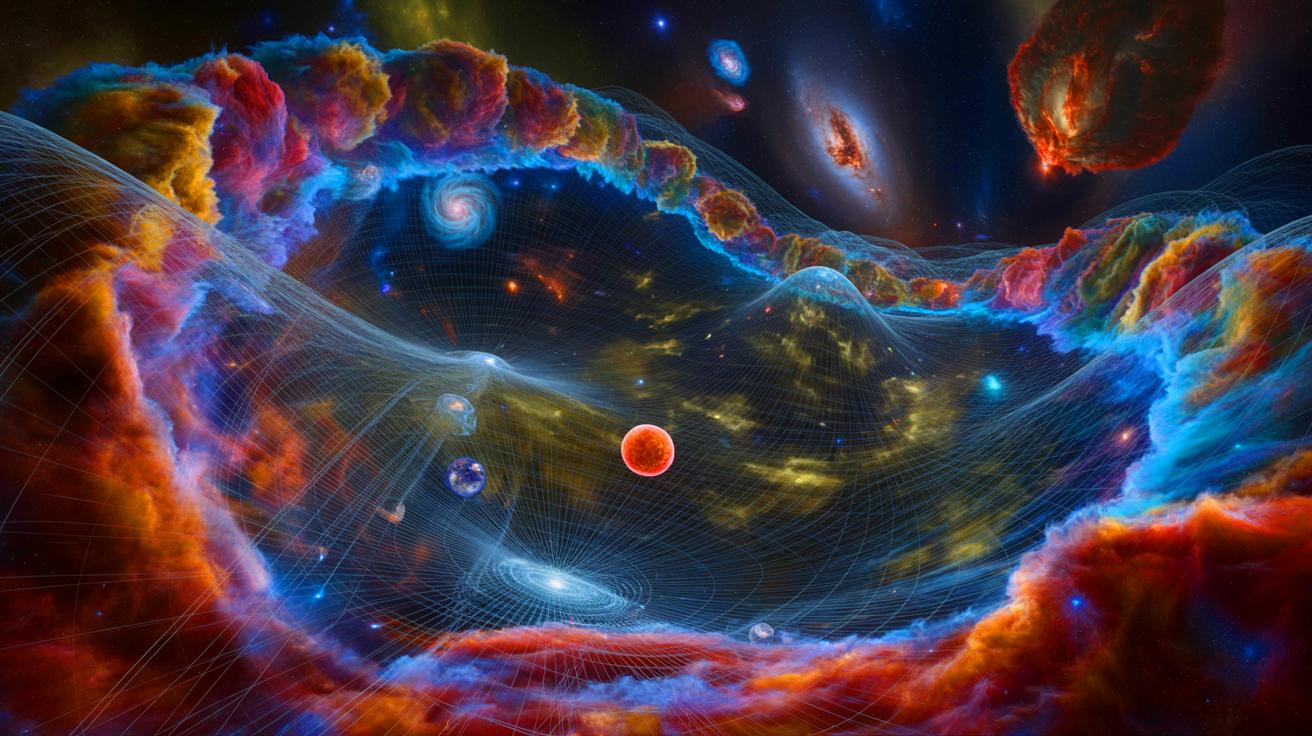 Illustration of the Early Universe's Weak Magnetic Fields.