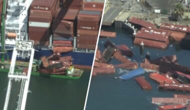 Shipping containers tumble off cargo ship at Port of Long Beach – NBC Los Angeles