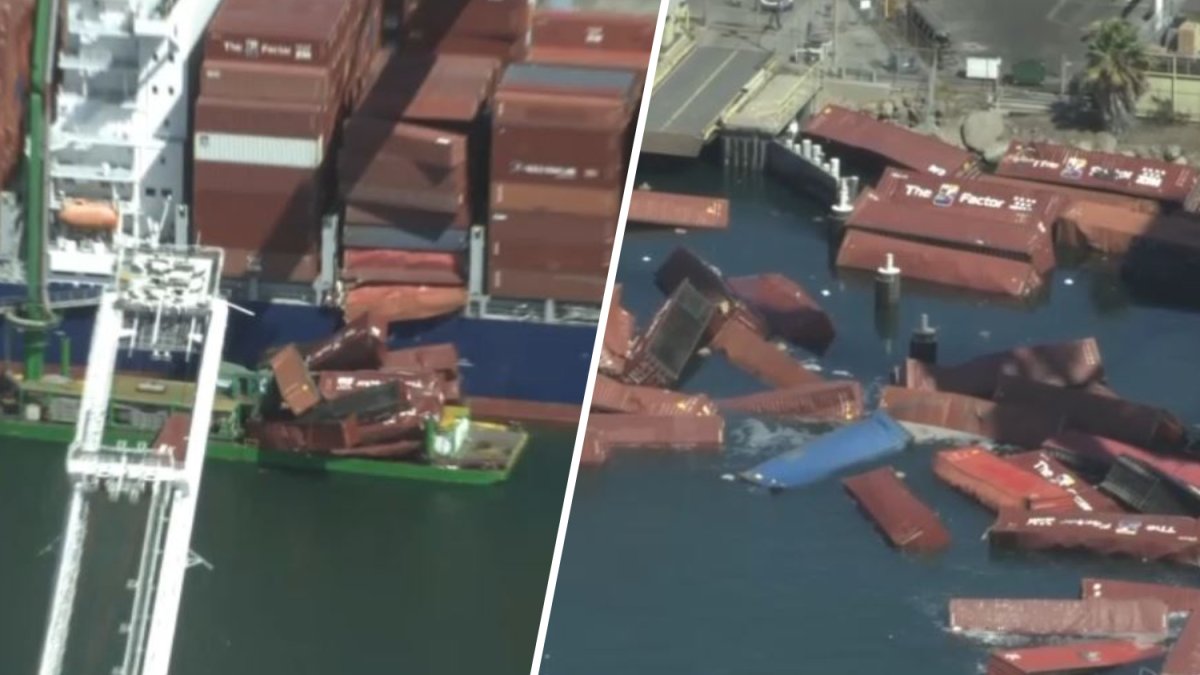 Shipping containers tumble off cargo ship at Port of Long Beach – NBC Los Angeles
