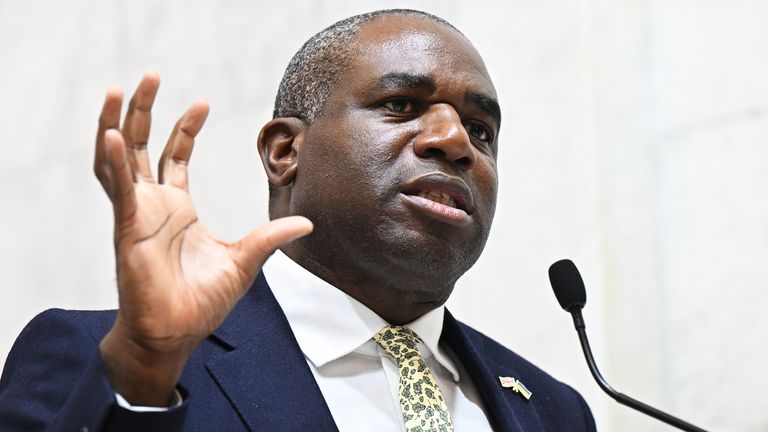 David Lammy has confirmed the government's position on Israel. Pic: PA