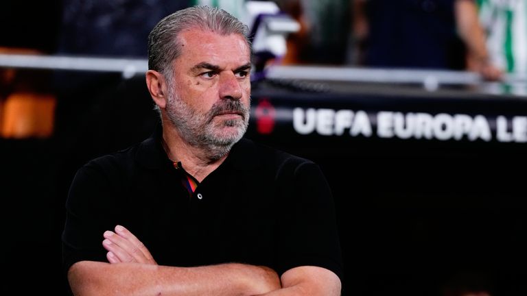 Nottingham Forest boss Ange Postecoglou during the 2-2 draw against Real Betis