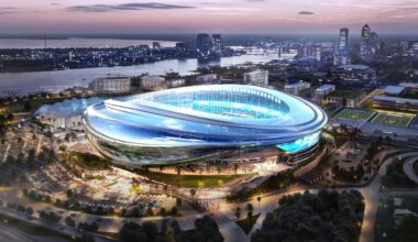 An illustration shows the Jacksonville Jaguars' proposed "Stadium of the Future."