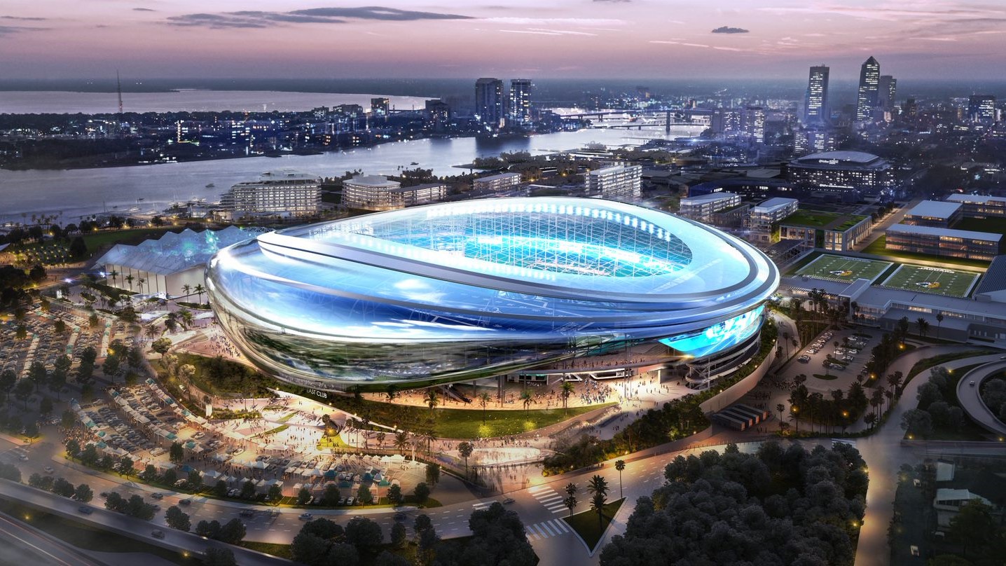An illustration shows the Jacksonville Jaguars' proposed "Stadium of the Future."