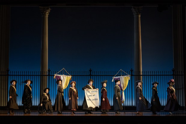 A scene from the Broadway production of "Suffs." The musical's national touring production plays Sept. 30 through Oct. 5 at the San Diego Civic Theatre. (Joan Marcus)