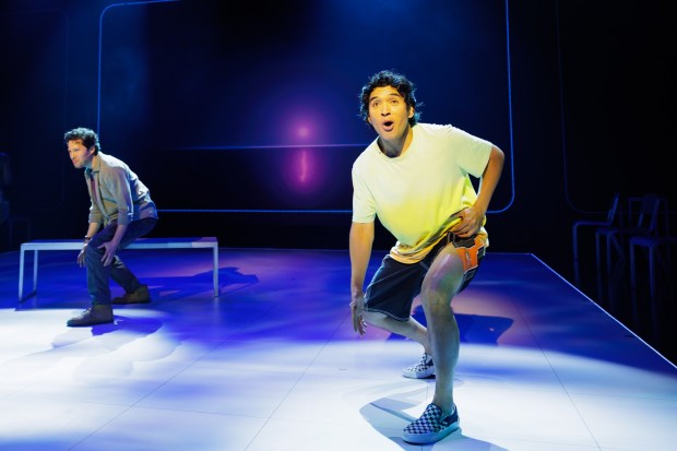 Jason Tam, left, and Zachary Nolan Piser play father and son in La Jolla Playhouse's world-premiere musical "The Heart." (Rich Soublet II)