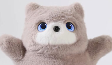 robotic switchbot AI pet talks to people and displays emotions
