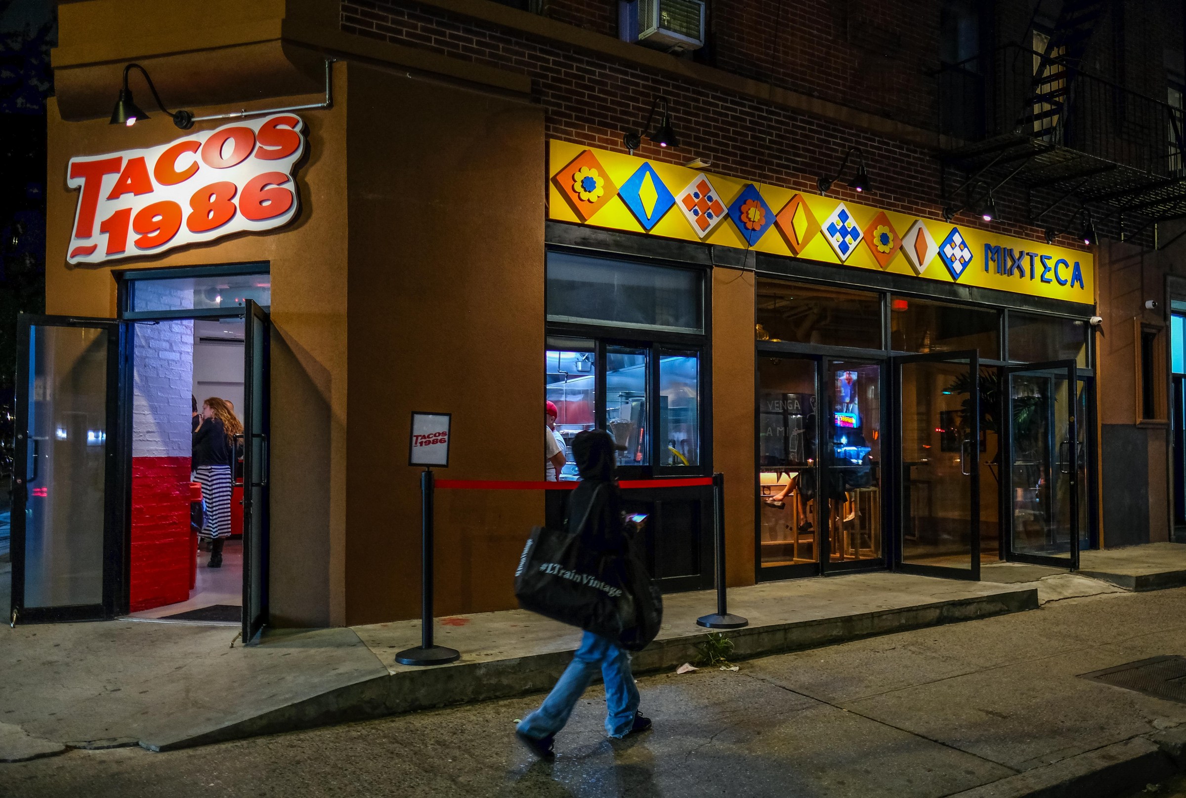 A restaurant exterior.