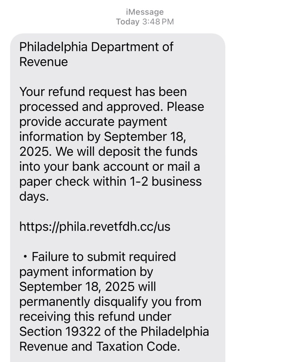 Philadelphia officials warn residents of tax refund text scam – Metro Philadelphia