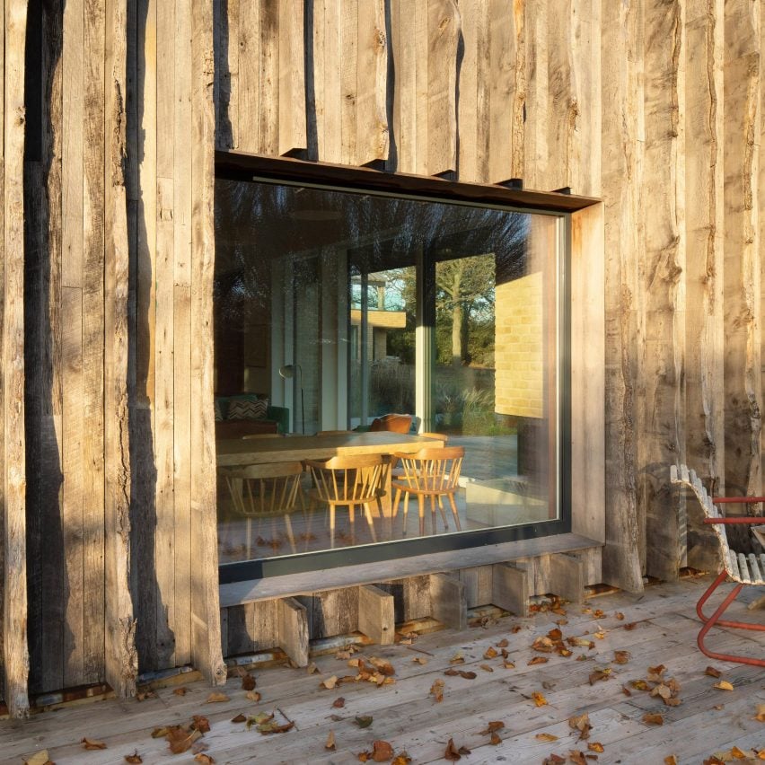 Rough-sawn timber facade 