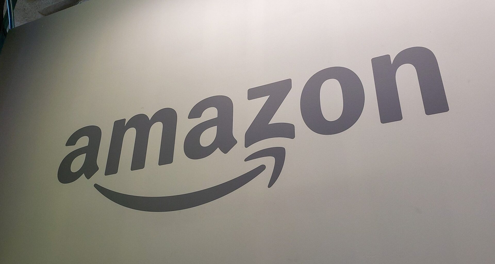 Amazon logo gray background