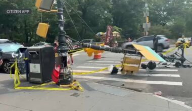 NYC traffic pole send 4 to hospital near Central Park – NBC New York