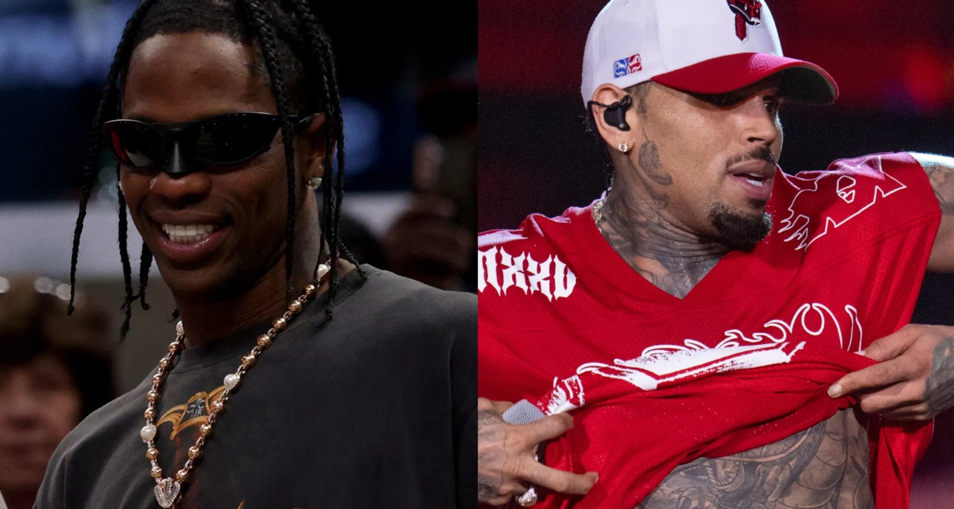 Travis Scott Shows Off Signed Chris Brown "Breezy Bowl" Shirt