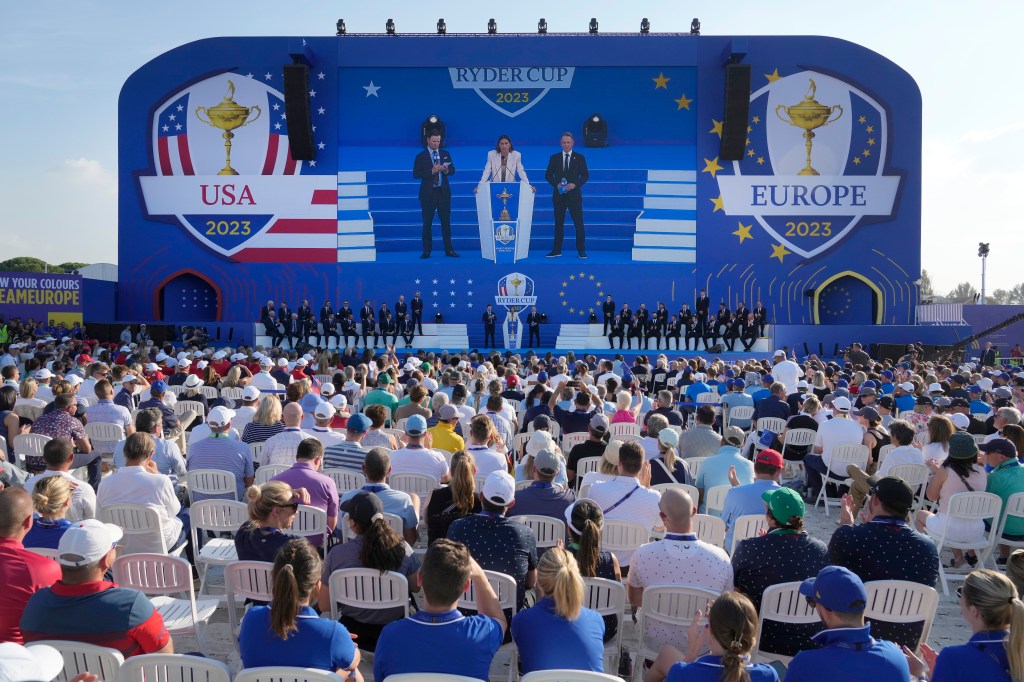 Ryder Cup opening ceremony where US Captain Zach Johnson and Europe Captain Luke Donald announce their initial Foursome teams.