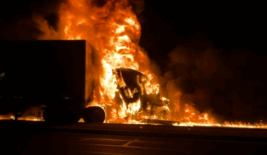 Police investigating fiery crash between tractor-trailer and light rail train