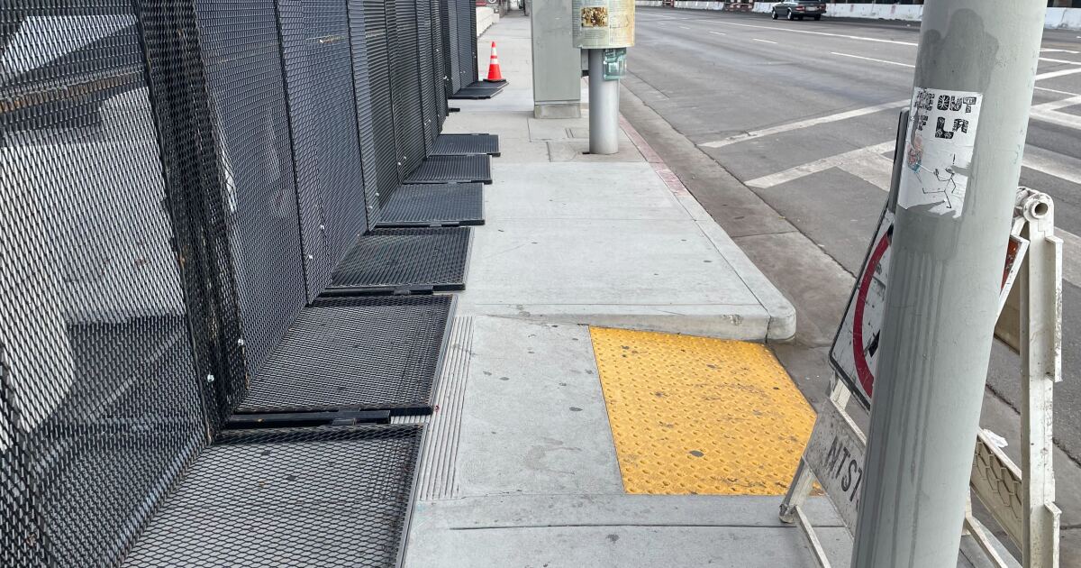 Fencing outside federal buildings in downtown LA creates accessibility concerns