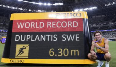 Duplantis breaks pole vault world record again at the worlds