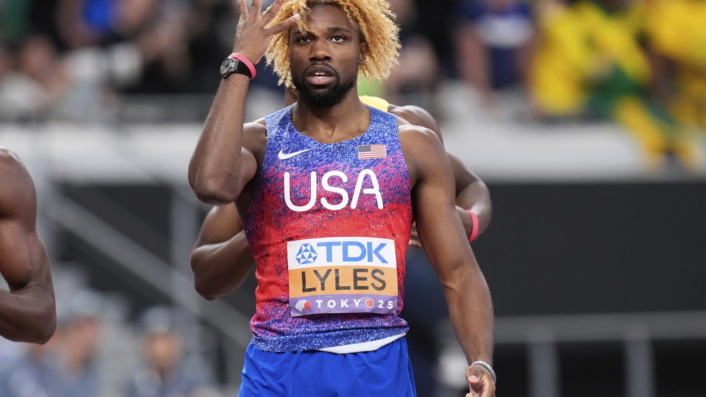 Lyles wins his fourth 200-meter world title. Jefferson-Wooden completes a sprint sweep
