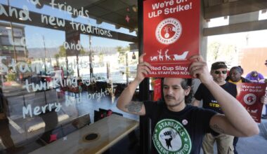 With contract talks stalled, Starbucks baristas rally in L.A.