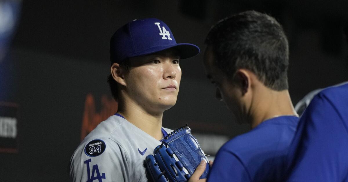 Yoshinobu Yamamoto falls one out short of a no-hitter in Dodgers loss