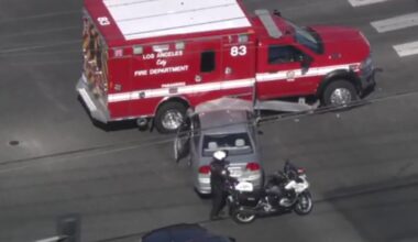 Ambulance carrying a crash victim crashes in L.A., drawing a crash investigator — who also crashes