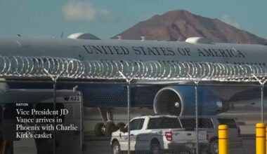 Vice President JD Vance arrives in Phoenix with Charlie Kirk’s casket