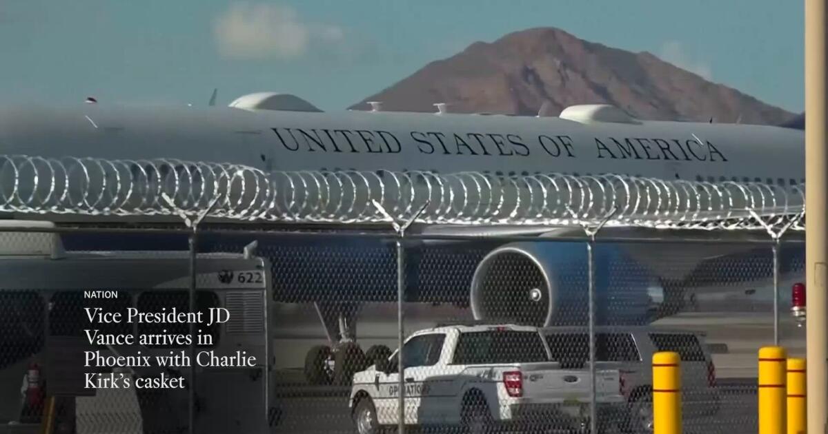 Vice President JD Vance arrives in Phoenix with Charlie Kirk’s casket