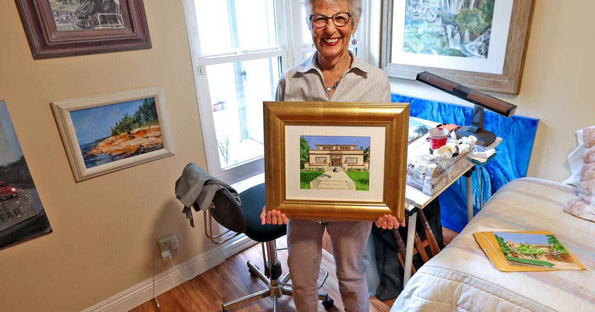 Newport Beach artist donates portraits of homes lost to L.A. wildfires