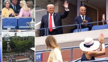 Trump arrives at US Open as he attends men's final for first time in a decade