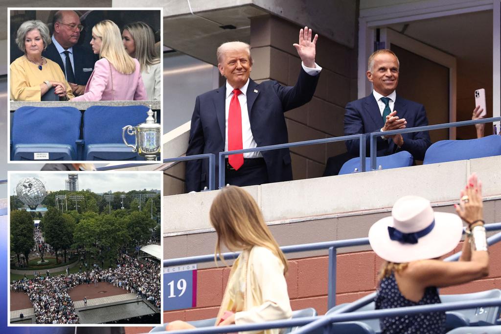 Trump arrives at US Open as he attends men's final for first time in a decade