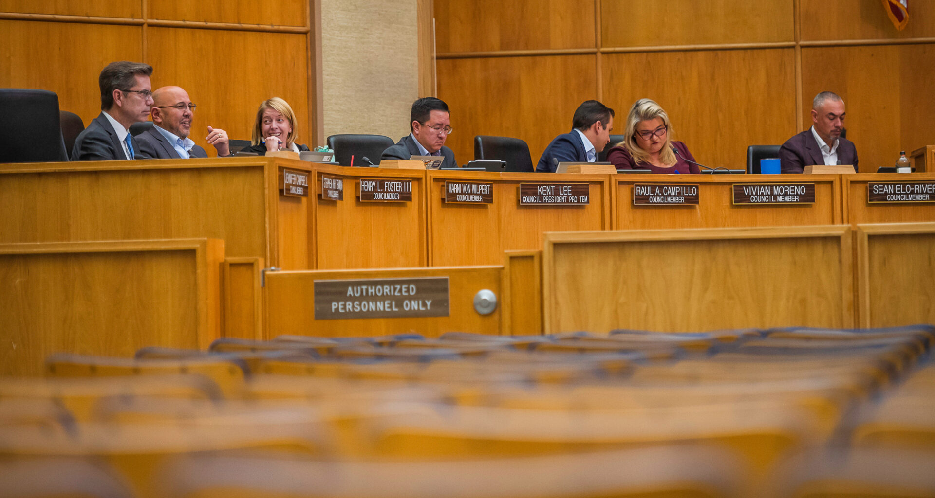 The San Diego City Council during a meeting on Monday, Jan. 13, 2025, in downtown San Diego. / Photo by Vito di Stefano for Voice of San Diego