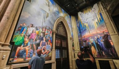 Massive mural honoring NYC immigrants now fills entrance to St. Patrick’s Cathedral