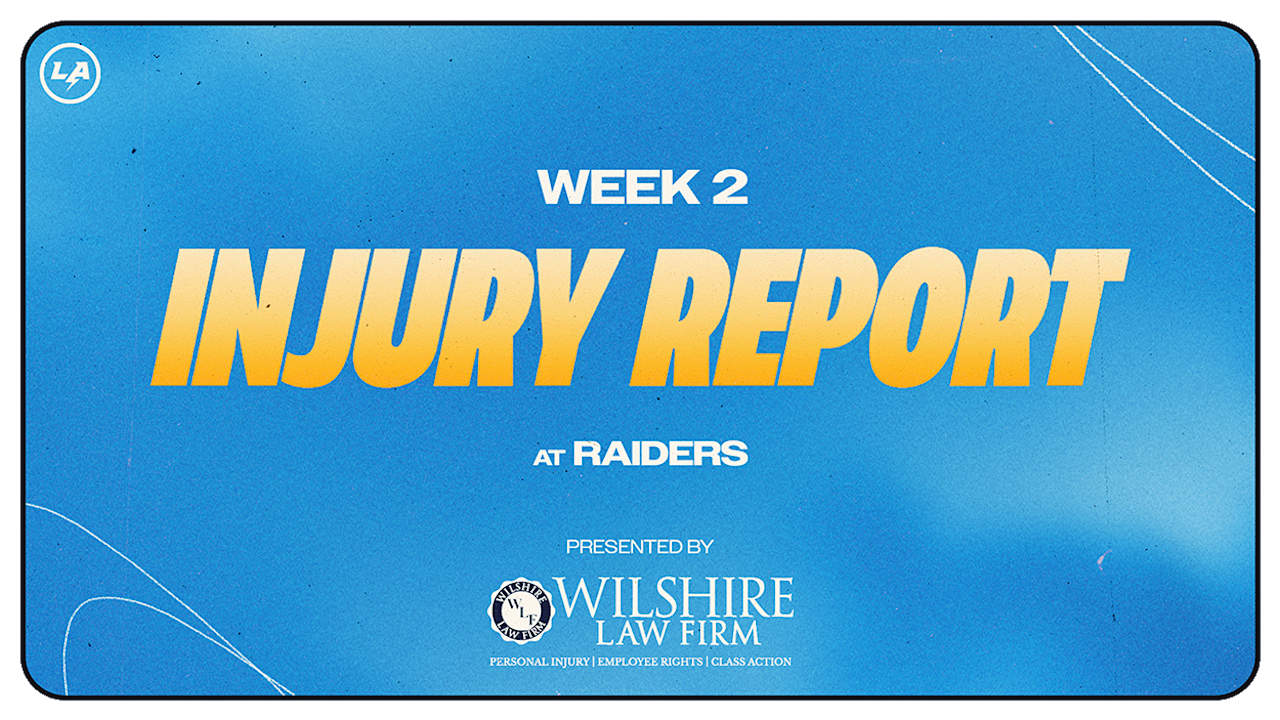 Los Angeles Chargers Las Vegas Raiders Injury Report Week 2 2025
