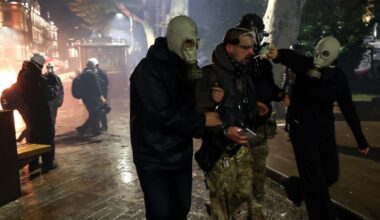 Police fire water cannon at Georgia protesters near presidential palace | Elections News